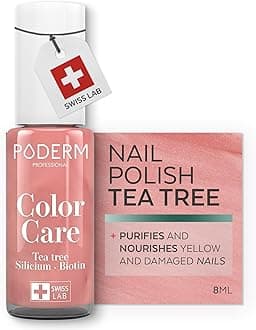 Swiss-Made Antifungal Nail Polish – Bright Rose Gold | Breathable Treatment - Tea Tree, Silicon & Biotin | Strengthens, Repairs & Conceals Yellow, Brittle & Damaged Nails | Podiatrist-Developed