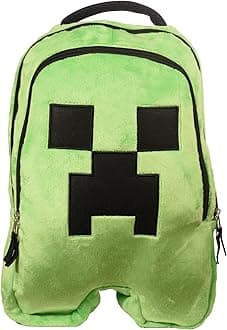 Minecraft Creeper Backpack for Boys & Girls, Gaming Bookbag with Double Compartment, Padded Adjustable Mesh Straps, & Padded Top Handle, 16 Inches