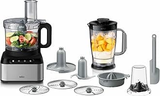 Braun Food Processor Fp 3233, Citrus Press, Spatula,Dough Tool, Plastic Multi Mill. 2.1 L Bowl Capacity, 800 Watts, Black"Min 1 year manufacturer warranty"