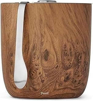 13068-B19-00820 Ice Bucket + Tongs Carafe, 2L/68oz, Teakwood