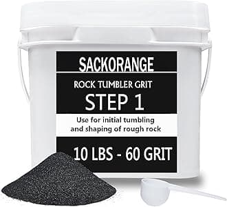 10 lbs Step 1 Rock Tumbler Grit -COARSE 60 Silicon Carbide Grit, Tumbler Media Grit,Rock Polishing Grit Media, Works with Any Rock Tumbler, Rock Polisher, Stone Polisher, 10 Pounds