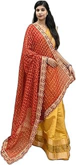 Beautifull Rajasthani Marwari Pure Georget Bandhani Odhna