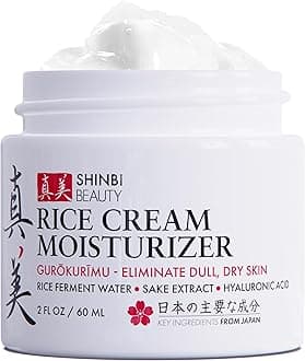 Japanese Skincare Moisturizer for Face - Rice Cream With Rice Ferment + Sake Extract - J Beauty Natural Asian Skincare Products 2oz