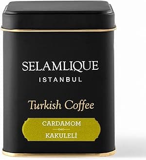 Selamlique Istanbul Turkish Coffee (4.40oz) Ultra Fine Ground (Cardamom)