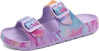 INMINPIN Boys Girls Double Buckle Slide Sandals Comfort Beach Pool Shower Slippers Adjustable Indoor Outdoor Little Kid/Big Kid