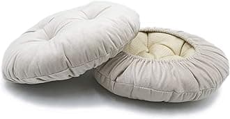 Augld 2 Pack Bar Stool Cushions with Elastic Band Stool Cover 12 Inch Beige