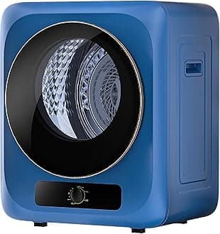 VCJ Portable Clothes Dryer for Apartment, 1.5 Cu.ft Compact Mini Electric Dryer with 5 Drying Modes, Stainless Steel Tub, Simple Knob Control, Dryer Machine for Dorm, RV, Small Space