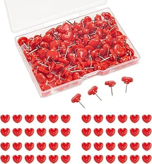 200pcs Push Pins for Cork Board,Tacks and Push Pins with Number,Map Pins Photo Thumb Tacks for Office School Wall Bulletin Board (Red)