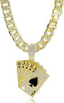 EDINGM Cuban Link Chain for Men, Miami Mens Chain Silver Gold Plated Bling Necklace Diamond Chain for Men Iced Out Chain Hip Hop Jewelry