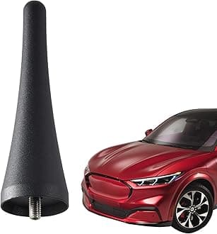 Antenna Mast Replacement 3.8 Inch for 2010-2014 Ford Mustang, 2013-2023 Ford Transit, 2013-2019 Lincoln MKZ AM/FM Radio Stubby Aerial Short Antenna Mast Black Aluminum Car Wash Proof