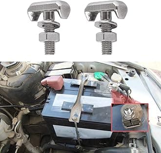 2PCS Battery Terminal Bolt and Nuts, 19116852 64740 Cable Tensioner Screw, Car Accessories T-Bolt Kit Compatible With Chevy GMC 325XI Saturn