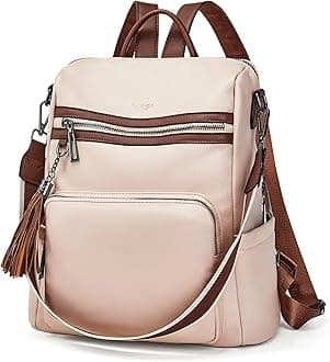 OPAGELeather Backpack Purse for Women Fashion Tassel Ladies Shoulder Bags Designer Large Backpack Travel Bag