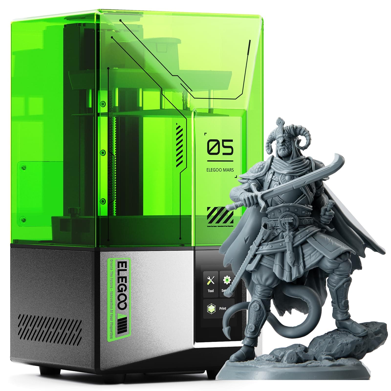 ELEGOO Mars 5 Resin 3D Printer with 4K Mono LCD,Automatic Leveling, Desktop 3D Printer with Printing Size of 5.65 × 3.53 × 5.91 inches