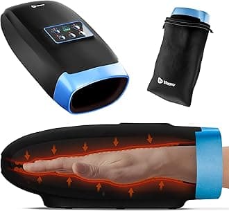 Legra Hand Massager with Heat and Compression - Finger, Wrist, and Palm Massager with 5 Modes - Pressure Point Therapy for Sensitive Hands, Relaxation, and Comfort