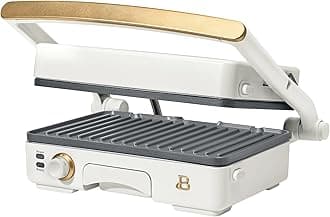 Beautiful 2-in-1 Panini Press & Indoor Grill with Removable Non-Stick Plates, Adjustable Temperature Control, Cool-Touch Handle, PFOA & PFOS-Free, Heats up to 450° - Powerful 1200 Watts (White Icing)