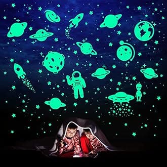HONEYJOY 260 PCS Glow in The Dark Stars, Glowing Stars for Ceiling, Star Wall Decals Solar System Space Galaxy Planets Wall Stickers for Kids, Girls Boys Room Decorations for Bedroom