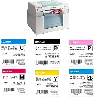 Fujifilm Frontier-S DX100 Inkjet Photo Printer - with Ink Bundle Consists of Fuji DX VIVIDIA Ink Cartridge 200 ML Black/Cyan/Magenta/Yellow/SkyBlue/Pink