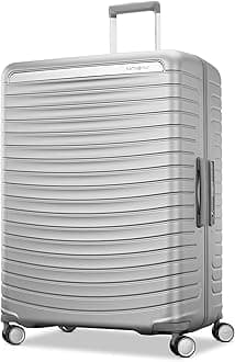 Samsonite Central Hardside Expandable Luggage with Spinner Wheels, Silver