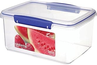 Sistema KLIP IT Food Storage Container | 3 L | Stackable Food Prep Container with Airtight Lids | BPA-Free | Blue Clips | 1 Count