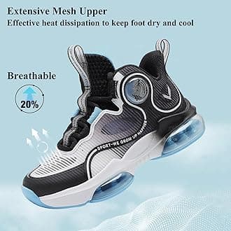 VITUOFLY Kids Basketball Shoes Boys Air Cushion Sneakers Girls Mid Top School Hoops Shoes Non-Slip Outdoor Sports Running Gym Comfortable Durable Little Kid/Big Kid