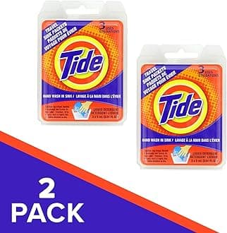 Travel Sink Packets 3ct Laundry Detergent for Hiking, RV, Camping, Backpacking, Outdoors, International (Pack of 2)