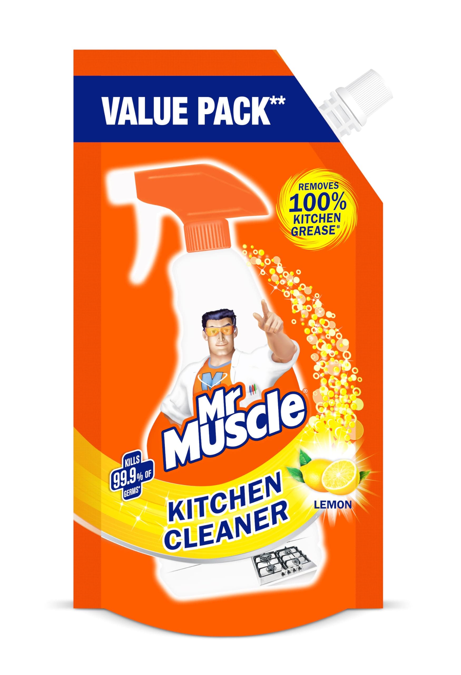 Mr Muscle Kitchen Cleaner - 425 Ml Pouch (Lemon)