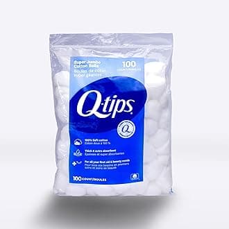 Q-Tips Super Jumbo Cotton Balls for Beauty, First Aid and Baby Care, 100% Thick Cotton, 100 Count