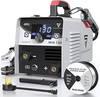 MIG Welder 130Amp- 110V/220V Flux Core Welding Machine, MIG/ARC Dual Mode, Portable Inverter Welder with IGBT Technology, Ideal for Home & DIY Projects