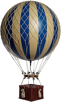 Authentic Models LED Hot Air Balloon Lanterns: Magical Night Sky Decor | Hot Air Balloon Decor | LED Lantern Decor for Enchanting Evenings | Remote Control Included - Jules Verne LED, Blue