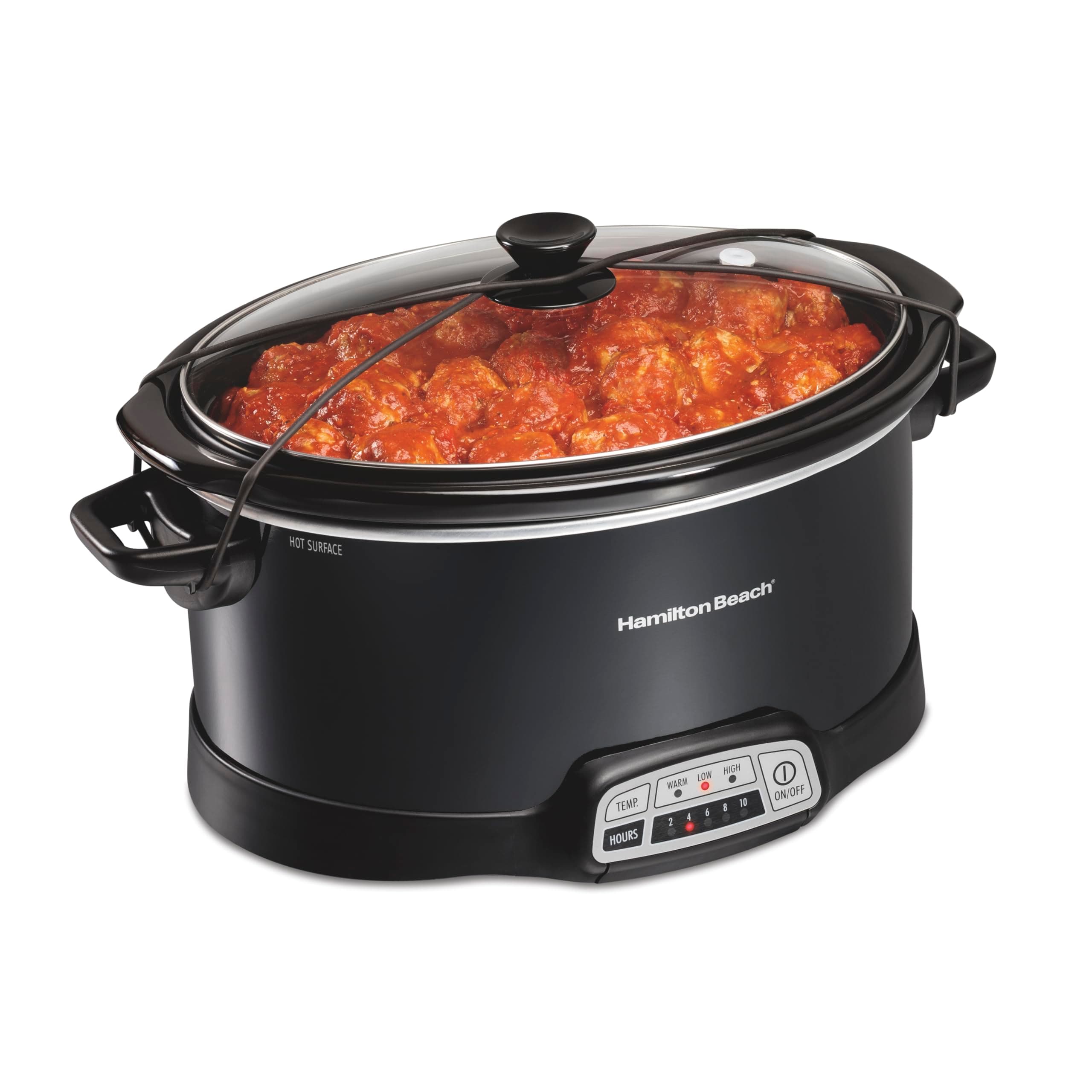 Hamilton Beach Portable 7 Quart Programmable Slow Cooker with Three Temperatu...