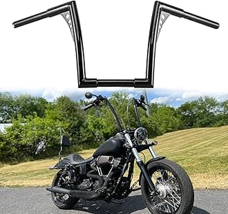 Sportster Dyna Softail Ape Hangers Diablo Handlebar for Harley 1995-Up Road King 1998-2013 Road Glide (BLACK, 12 INCH)