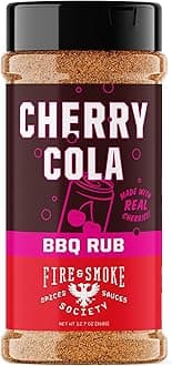 Fire & Smoke Society Cherry Cola Dry Rub | BBQ Seasoning for Smoking and Grilling Meat | Rib Rub, Brisket Seasoning, Pulled Pork Rubs and Spices | Allspice and Natural Cola Flavor | XL 12.7 oz