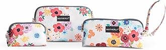 Motherly Diaper Organization Pouches, Pretty Travel Toiletry Bag Set for Women, Stylish Party Clutch or Handbag (Garden Glam)
