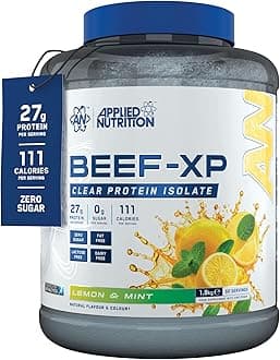 Applied Nutrition Clear Hydrolysed Beef Protein Isolate Powder, Fruit Juice Style, Dairy Free, Lactose Free, Zero Sugar, Low Fat, 1.8kg - 60 Servings (Lemon & Mint)