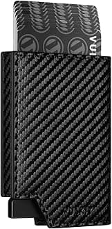 Men's Wallet Minimalist Pop Up Card Holder RFID Blocking Magnetic Closure Leather Wallet with ID Window for Cash & Credit Cards Up To 11 Cards