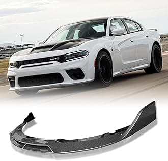 Front Bumper Lip Spoiler Splitter Carbon Fiber Style Fit for 2015-2023 Dodge Charger SRT Hellcats Scat Pack Daytona RT 392 (Glossy Carbon Fiber)