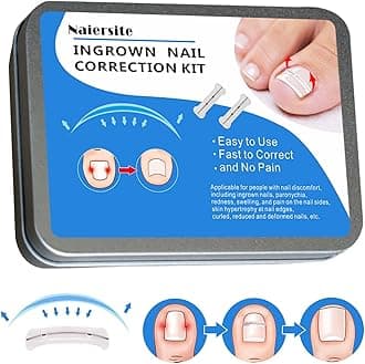 Titanium Alloy Silicone Ingrown Toenail Treatment, Designed for Curved Nail Repair, Ingrown Toenail Corrector, Nail correction tool, Ingrown Toenail Removal Kit,Suitable for Any Toenail Size men woman