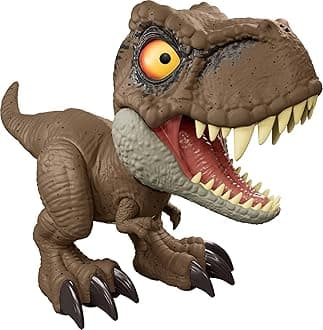 Mattel Jurassic World Roar Command Tyrannosaurus Rex Dinosaur Figure Toy, Record and Play Dino Speak T-Rex, Tail-Activated Attack & Roar