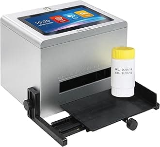 Phezer Automatic Continuous Inkjet Coding Machine for Small Business with Original Quick-Drying Ink Cartridge, Intelligent Printer for Production Date/Time/Barcode/QR Code/Logo (7-Inch Touch Screen)