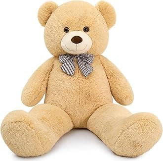 MaoGoLan Giant Teddy Bear 4 Feet,Adorable and Cuddly Big Bear Stuffed Animal 47", Classic Teddy Bear Plush Gift Decoration for Baby Shower,Party,Birthday,Valentines Day,Tan