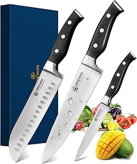 Professional Kitchen Knives, 3PC Chef Knife Set Sharp Knives for Kitchen High Carbon Stainless Steel, Japanese Cooking Knife with Gift Box