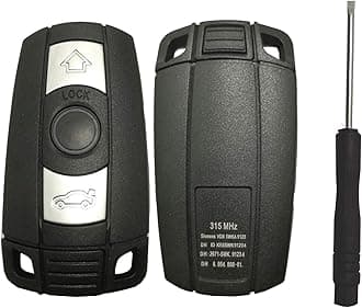 Key Fob Case Shell Fit for BMW 3 5 Series BMW X5 BMW X6 BMW Z4 3 Buttons Replacement Keyless Entry Remote Car Key Fob Cover with Uncut Blade Blank and Screwdriver (1)