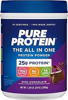 All-In-One Powder, Rich Chocolate - Whey & Collagen, High Fiber, Vitamins, No Added Sugar, Non-GMO, Gluten-Free, 1.25lb