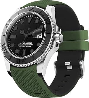 Fullmosa Watch Straps 22mm Silicone Smart Watch Strap No Gaps Compatible with Samsung Galaxy/Garmin for Men, Army Green