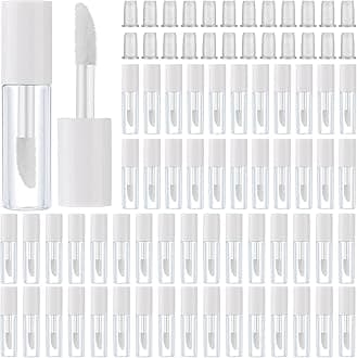 Patelai 100 Pieces Clear Mini Lip Gloss Tube Refillable Empty Lip Balm Gloss Containers Bottles Transparent Mini Lipstick Containers for Women DIY Makeup (White,1.2ml)