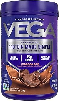 Protein Made Simple - 15g Plant-Based Pea Protein, Chocolate, 10 Servings, Stevia Free, No Artificial Sweeteners or Gums, Non-GMO, Gluten Free, Dairy Free, 9.6oz (Packaging May Vary)