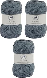Nestnhaven Acrowools Vintage, Micro Soft, Hand Knitting and Crochet Yarn. Pack of 1 Ball - 100gms. Shade no - NNHV001 (Grey) | (300 Gm)