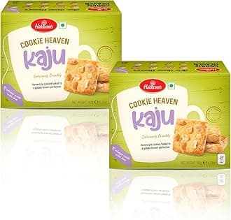 Haldiram's Kaju Cookie 150g x 2 | Tea Time Snacks | Cashew Cookie Biscuits | Tasty & Healthy Snacks | Cashew Nut Biscuit | Kaju Biscuits | Healthy Cookies Biscuits | Cookie Heaven Kaju Pack of 2