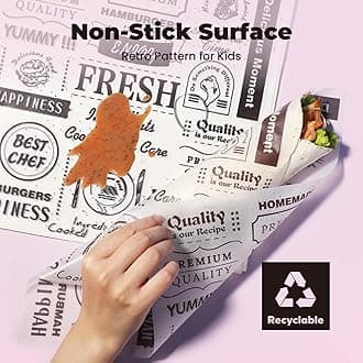 Fit Meal Prep [250 Sheets] 12x12" Deli Paper Sheets, Newsprint Dry Waxed Paper, Waterproof Sandwich Wrapping, Grease-Proof Wax Paper for Food Basket, Picnic, Barbecue, Restaurants, Burgers, Fries