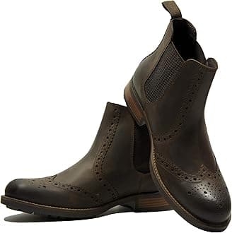 LEATHER BROGUE CHELSEA BOOT FOR MEN